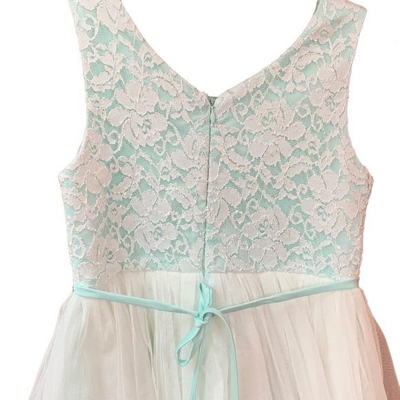 American Princess Lime Green Lace Occasion Dress 12 - Picture 8 of 10